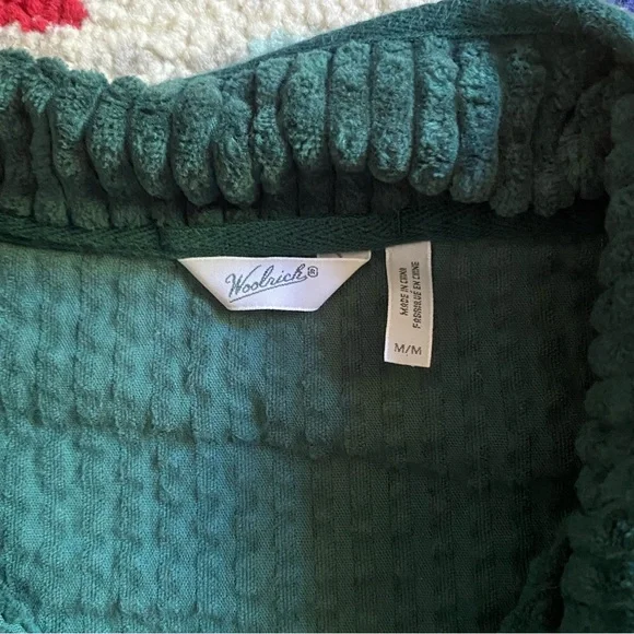 Woolrich Wide Wale Corduroy Zip Up Dark Green Jacket - Picture 2 of 4